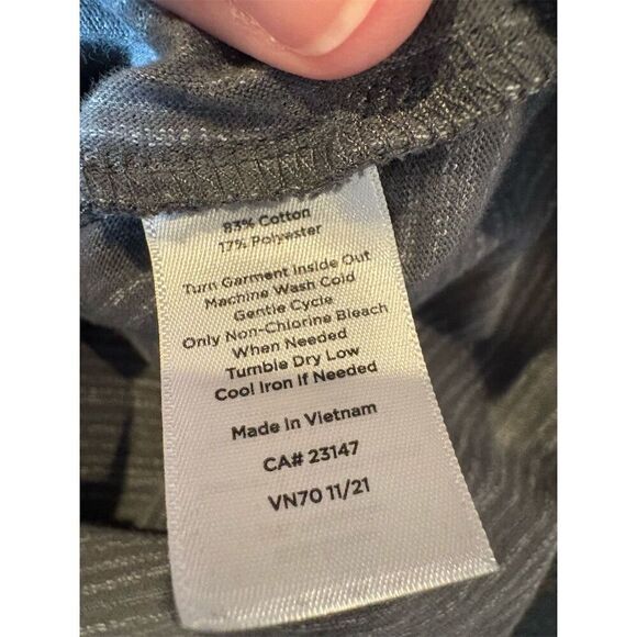 Talbots Women's Gray T-Shirt Dress Size L Short Sleeve Tie-Front - Picture 7 of 7